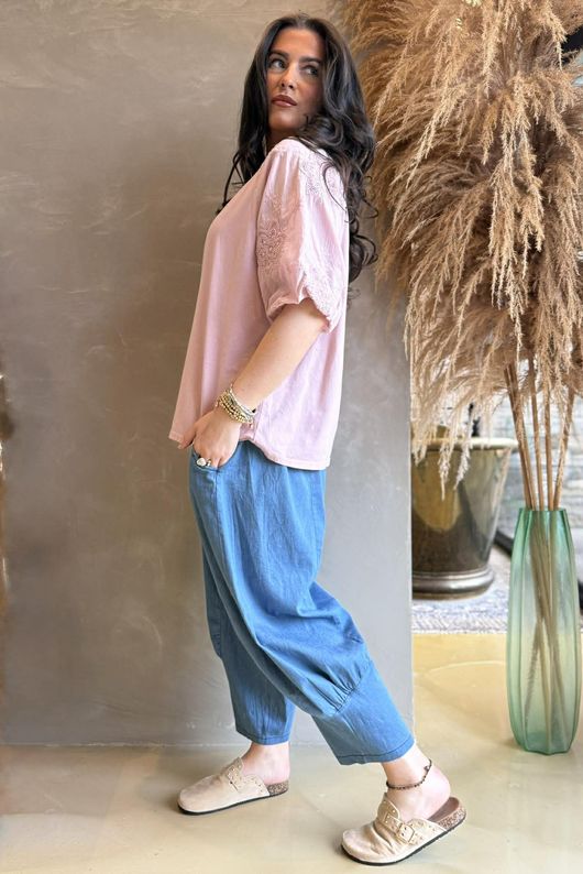 Atik Bubble Sleeve Top Rose /14=